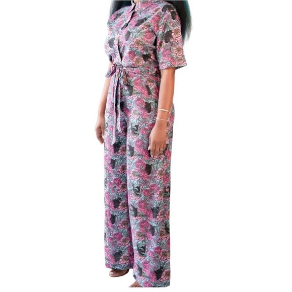 Evryday Jane Panther Print Top & Pant Set Sz Large - Picture 2 of 8